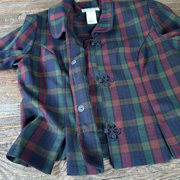 Vintage Miss Dorby dark plaid jacket EVC size 12 - Picture 12 of 12